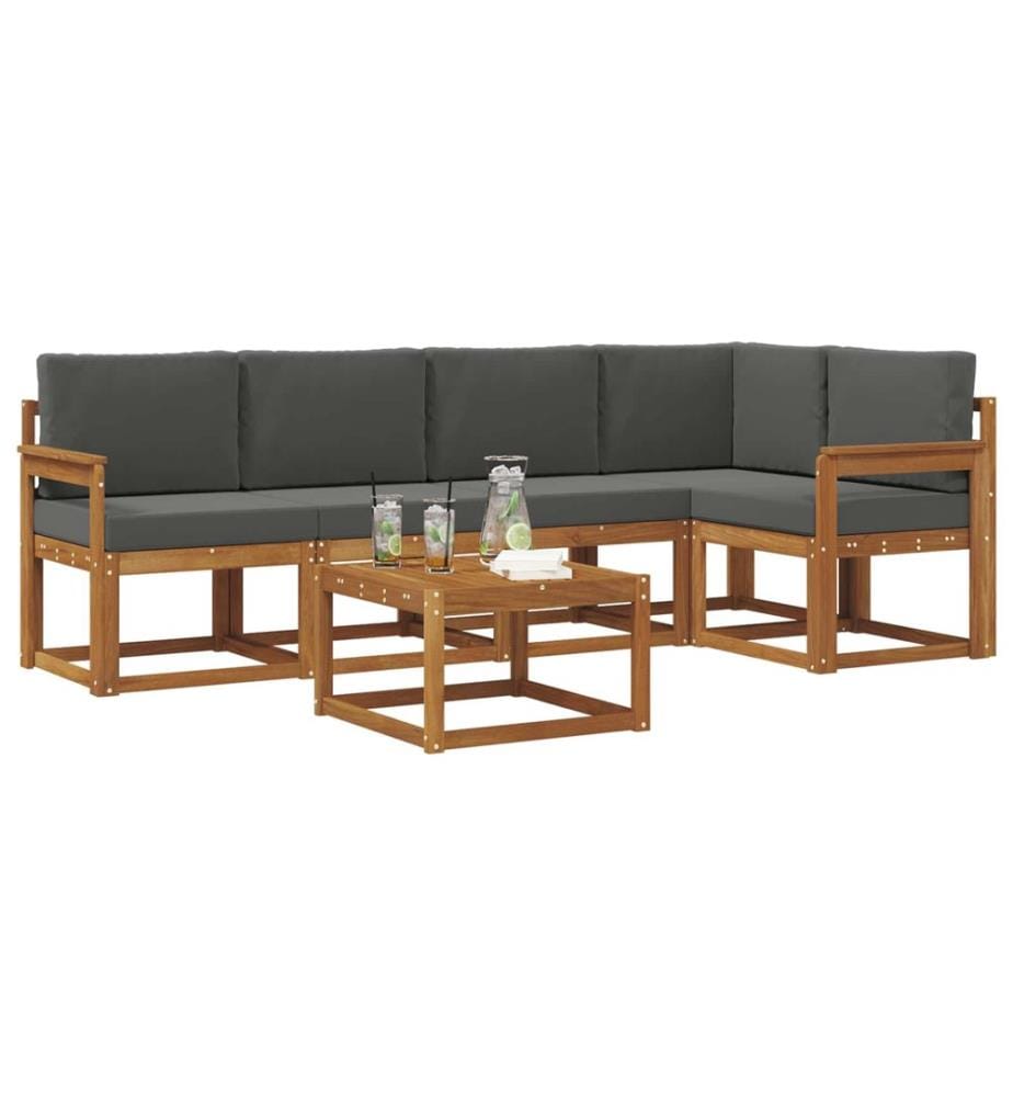 vidaXL Ensemble de canapés d'extérieur 6 pcs Naturel et Anthracite