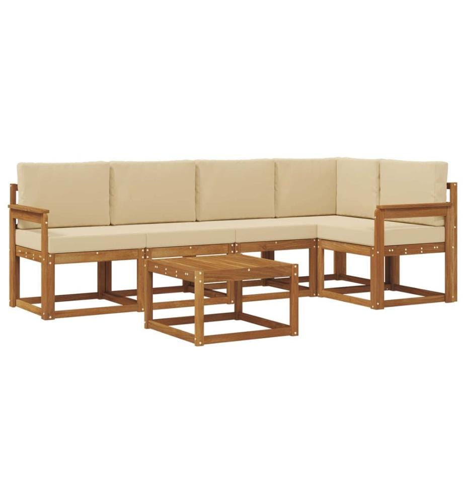 vidaXL Ensemble de canapés d'extérieur 6 pcs Naturel et Beige
