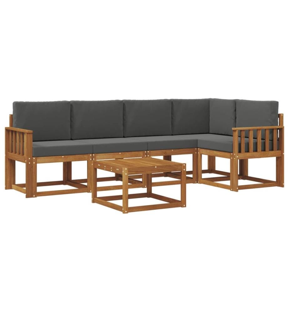 vidaXL Ensemble de canapés d'extérieur 6 pcs Naturel et Anthracite