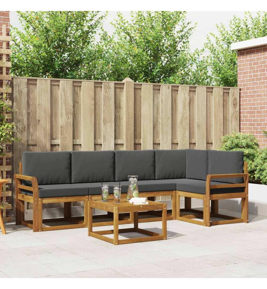 vidaXL Ensemble de canapés d'extérieur 6 pcs Naturel et Anthracite