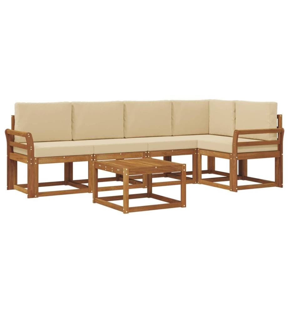 vidaXL Ensemble de canapés d'extérieur 6 pcs Naturel et Beige
