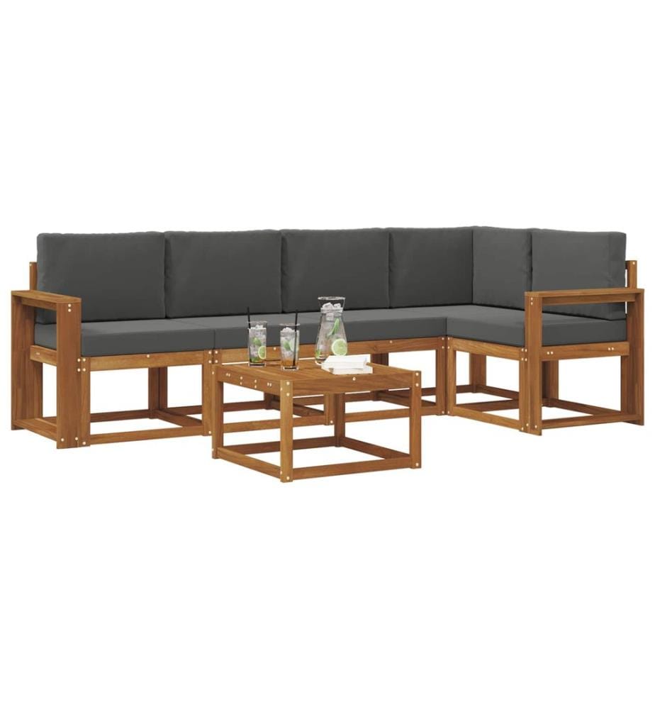 vidaXL Ensemble de canapés d'extérieur 6 pcs Naturel et Anthracite