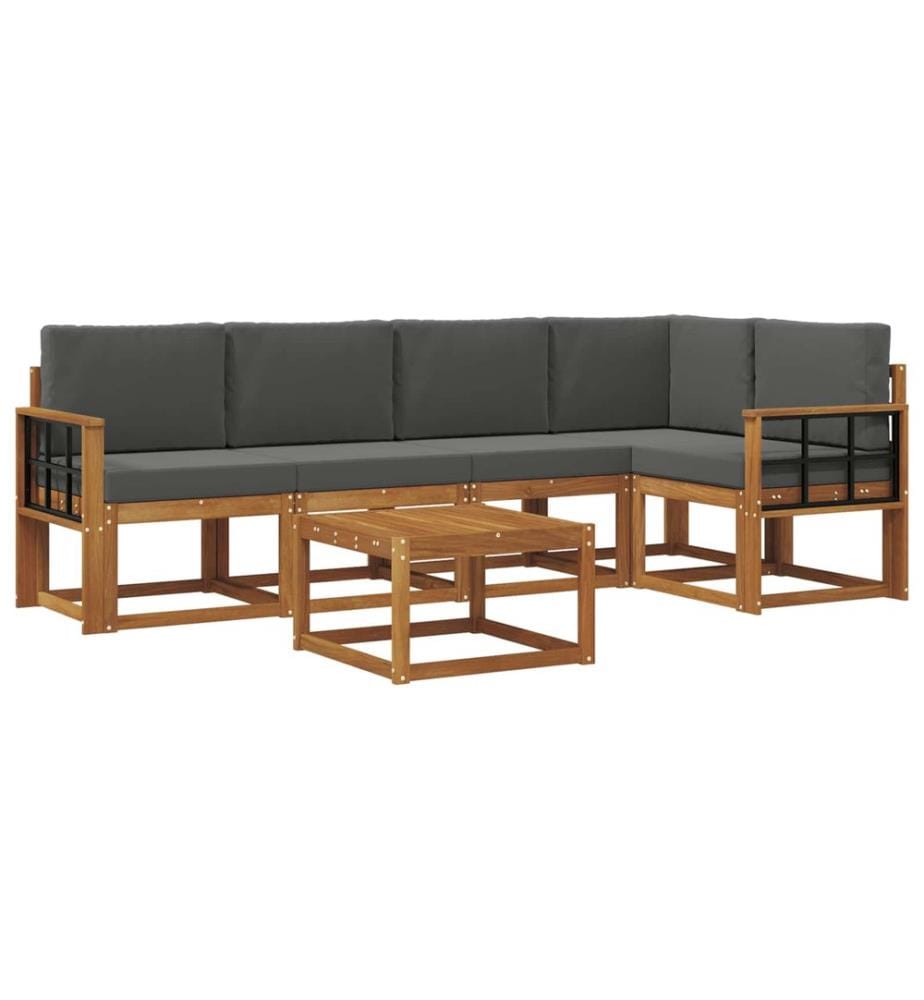vidaXL Ensemble de canapés d'extérieur 6 pcs Naturel et Anthracite