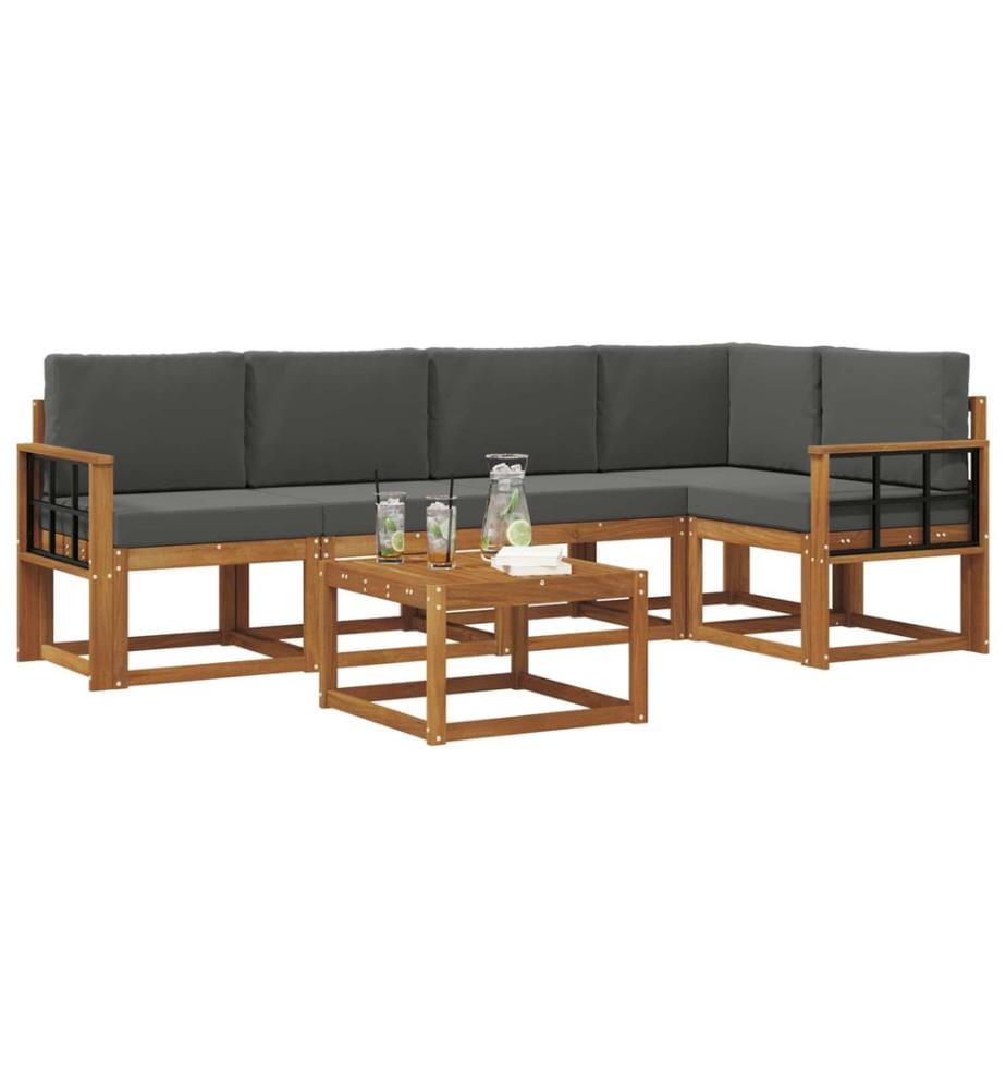 vidaXL Ensemble de canapés d'extérieur 6 pcs Naturel et Anthracite