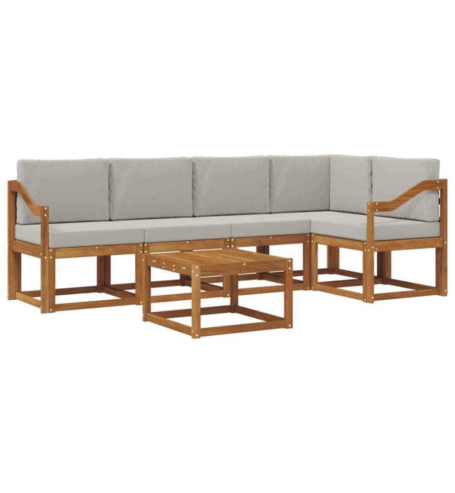 vidaXL Ensemble de canapés d'extérieur 6 pcs Gris Naturel et Clair