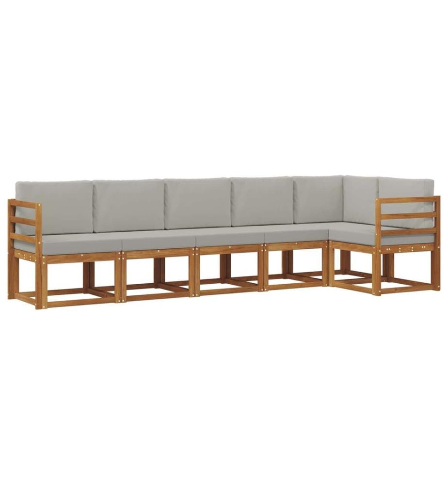 vidaXL Ensemble de canapés d'extérieur 6 pcs Gris Naturel et Clair