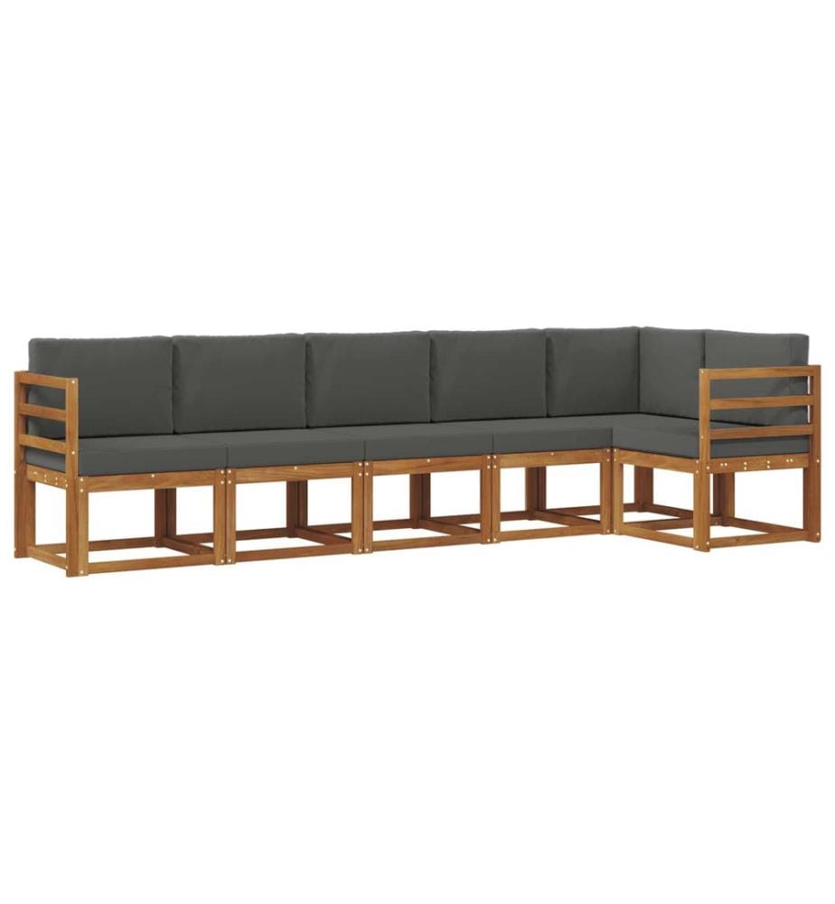 vidaXL Ensemble de canapés d'extérieur 6 pcs Naturel et Anthracite