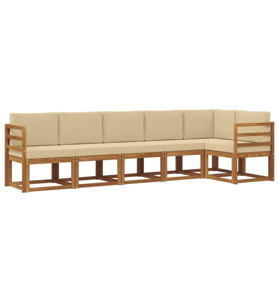 vidaXL Ensemble de canapés d'extérieur 6 pcs Naturel et Beige