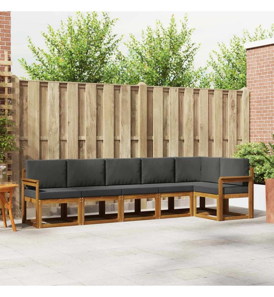 vidaXL Ensemble de canapés d'extérieur 6 pcs Naturel et Anthracite