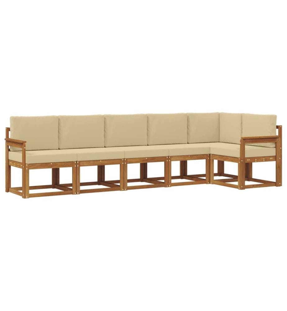 vidaXL Ensemble de canapés d'extérieur 6 pcs Naturel et Beige