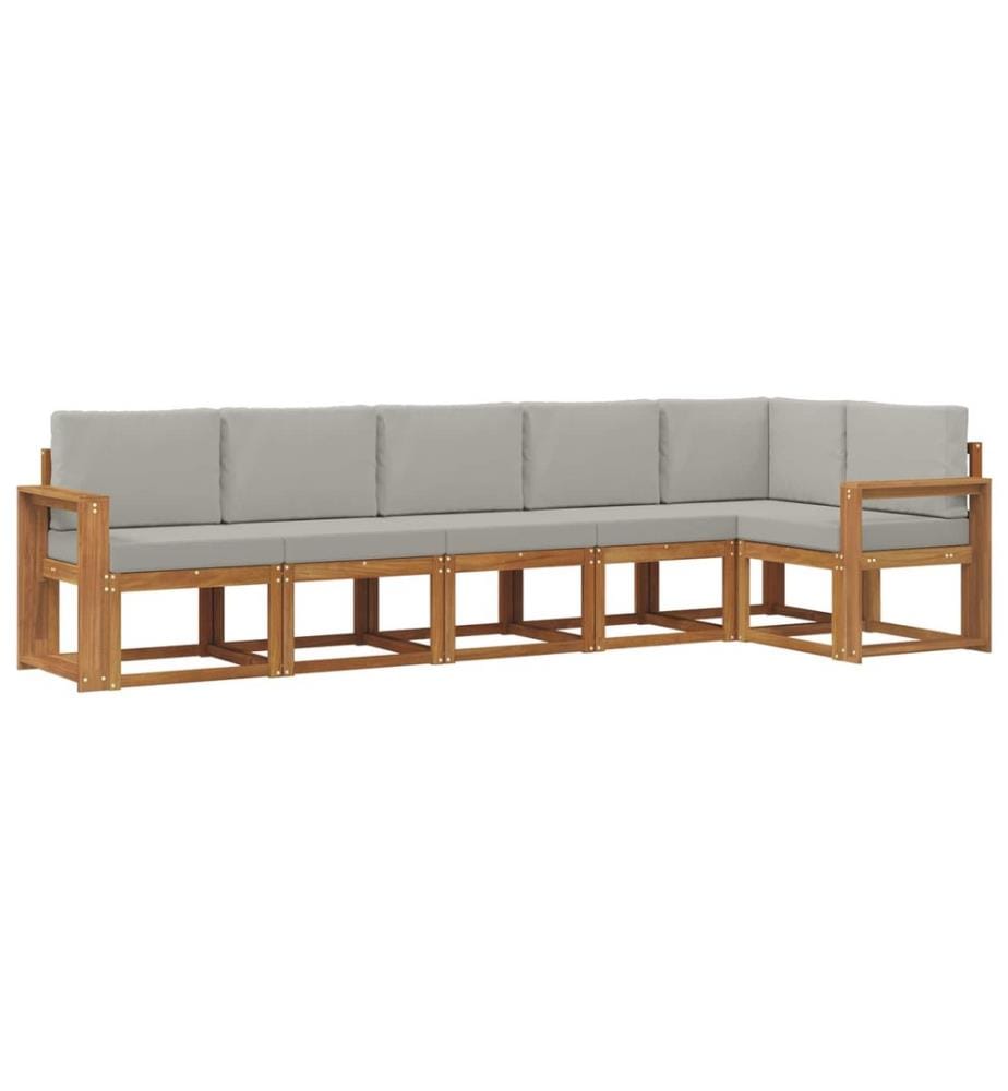 vidaXL Ensemble de canapés d'extérieur 6 pcs Gris Naturel et Clair