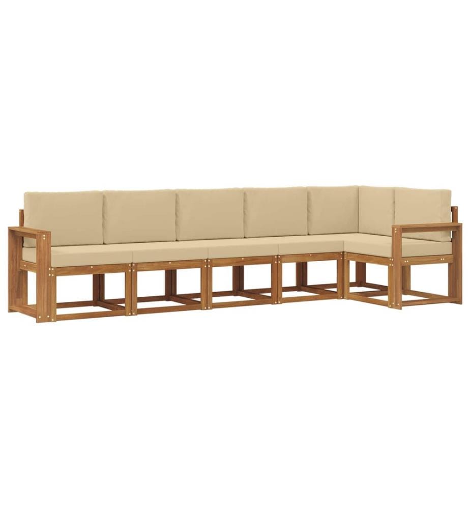 vidaXL Ensemble de canapés d'extérieur 6 pcs Naturel et Beige