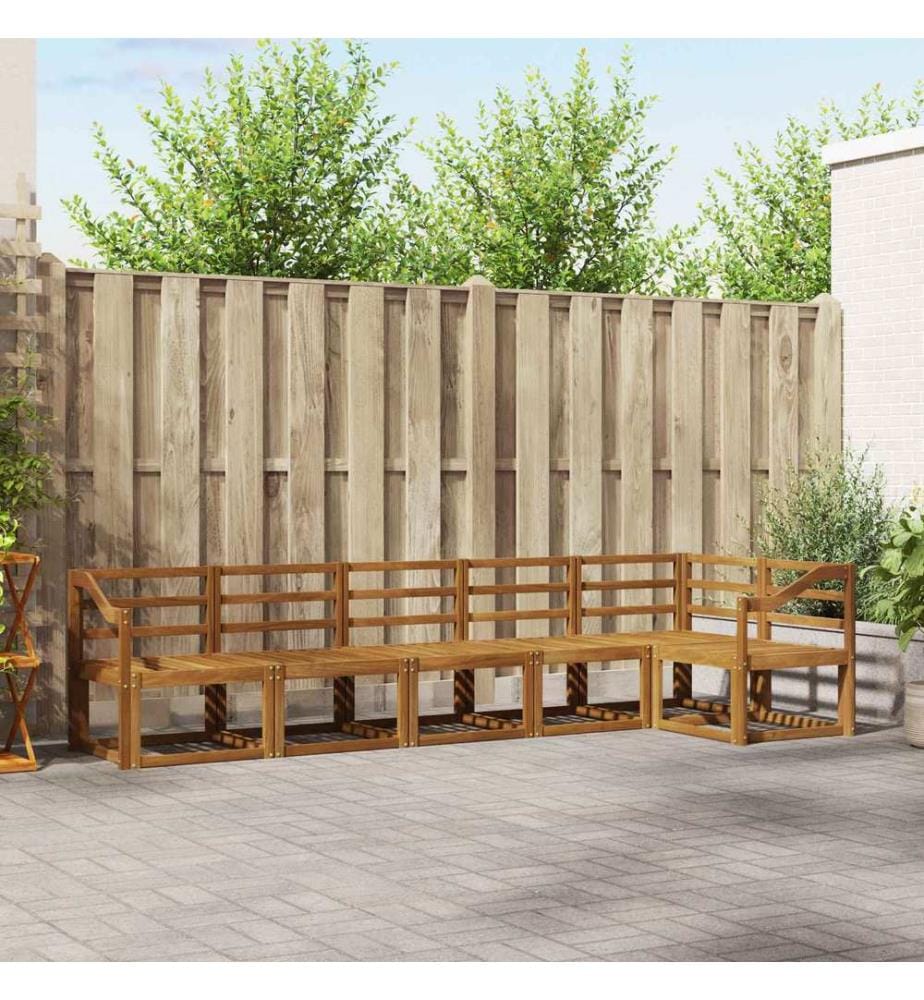 vidaXL Ensemble de canapés d'extérieur 6 pcs Naturel