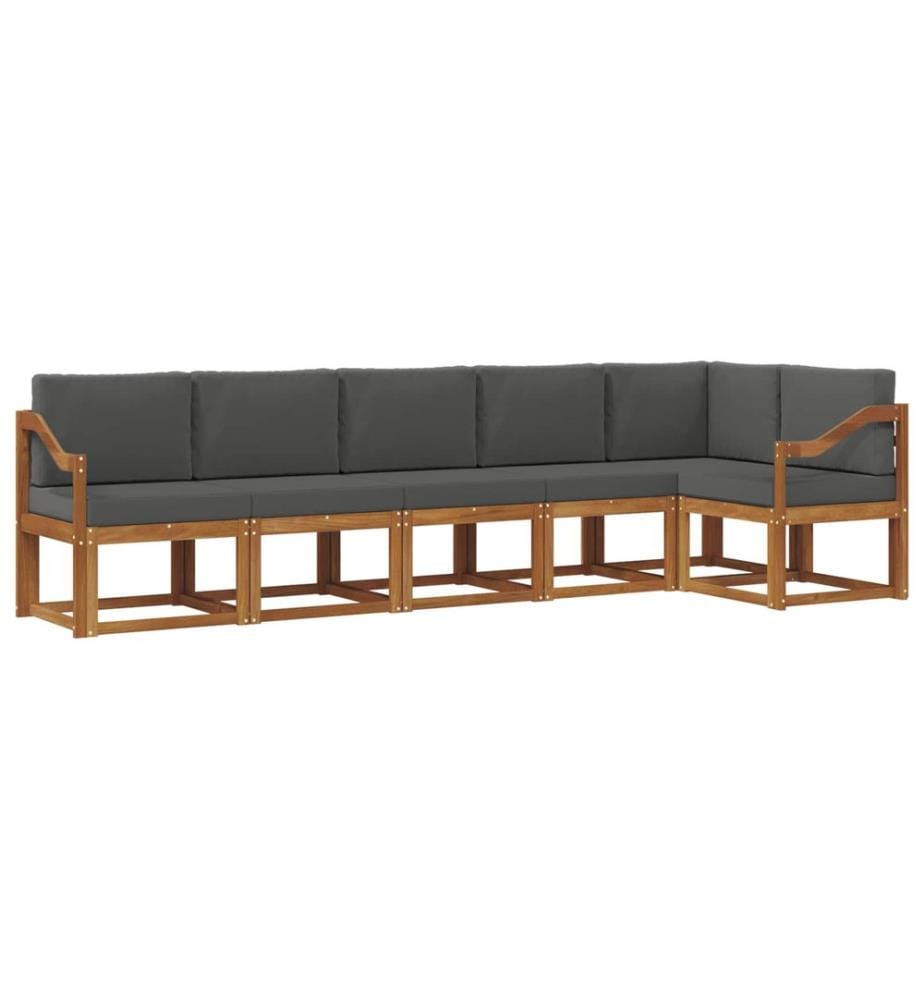 vidaXL Ensemble de canapés d'extérieur 6 pcs Naturel et Anthracite