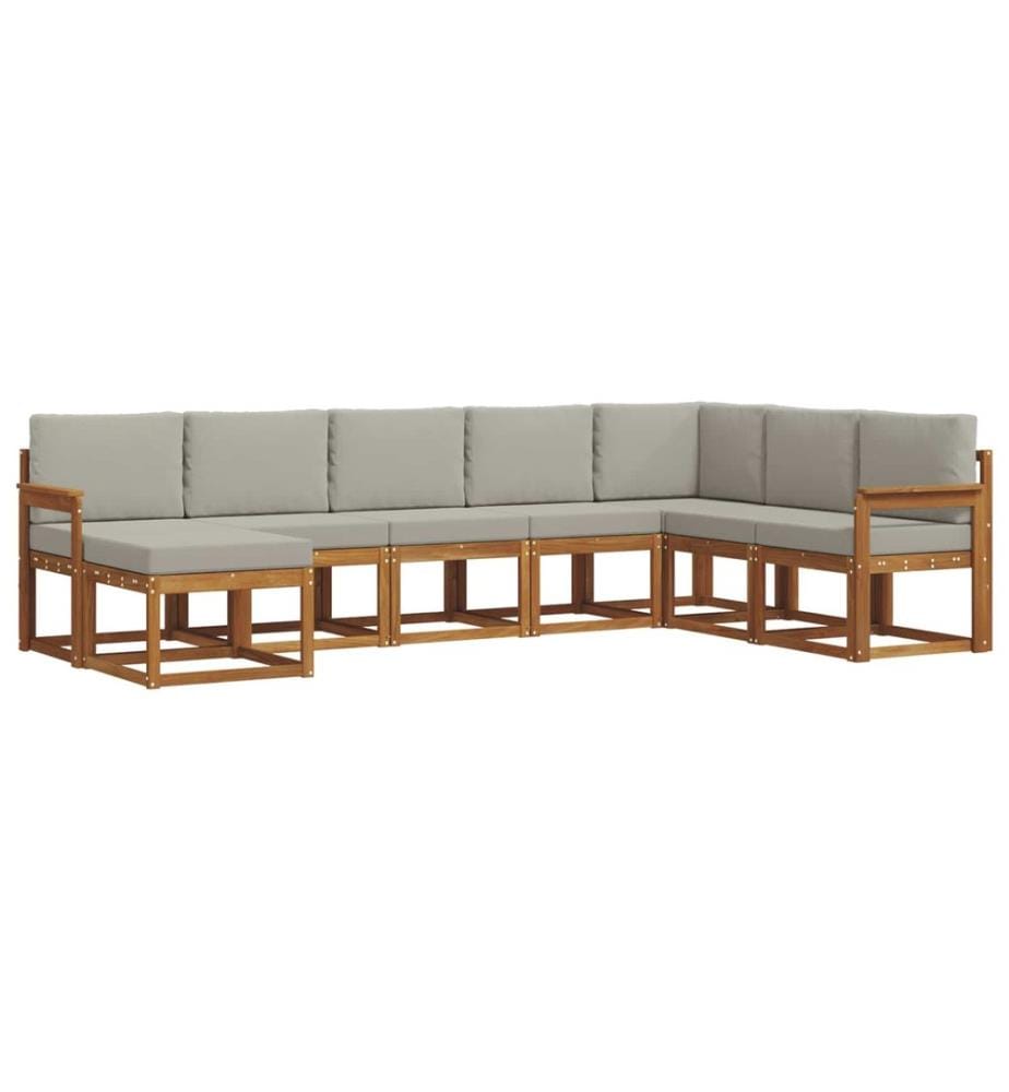 vidaXL Ensemble de canapés d'extérieur 8 pcs Gris Naturel et Clair
