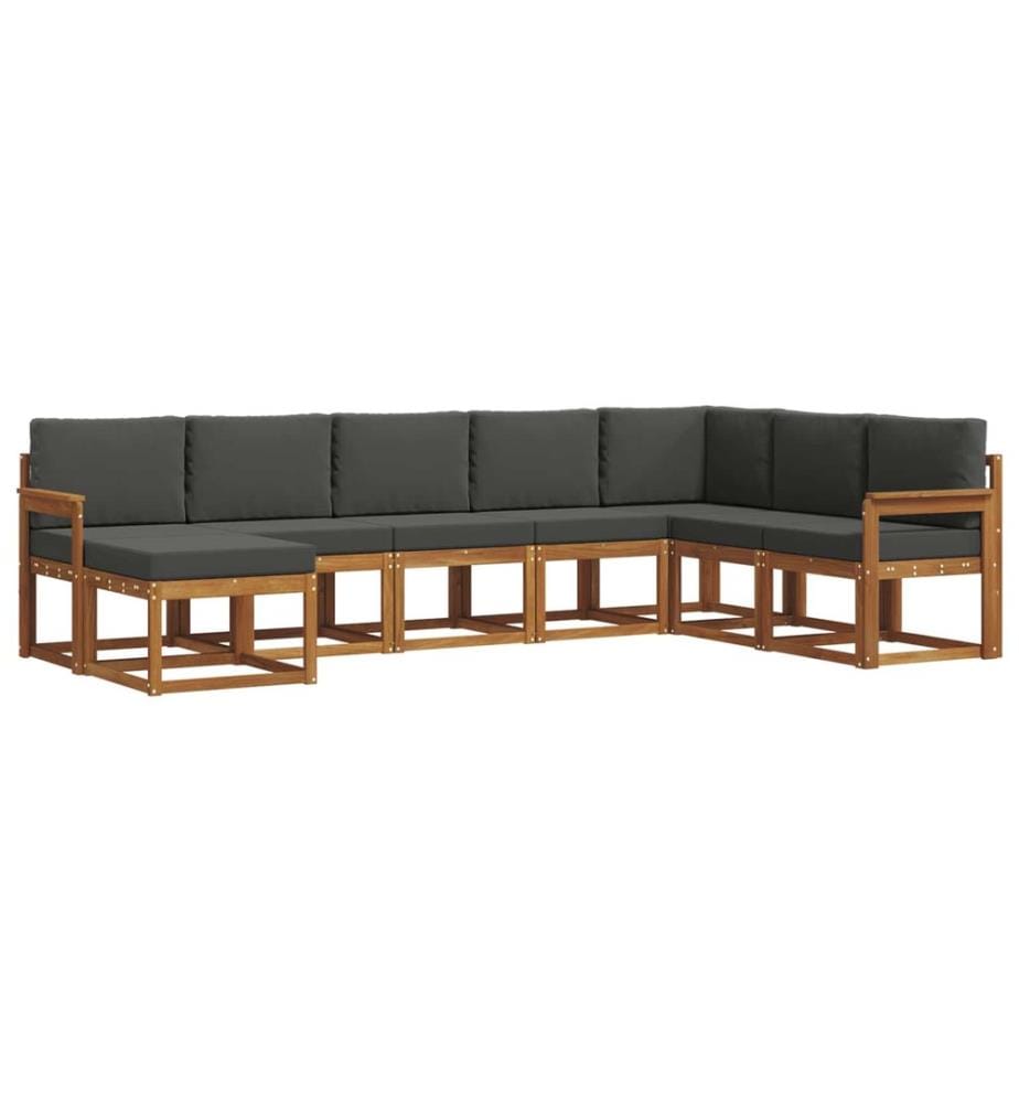 vidaXL Ensemble de canapés d'extérieur 8 pcs Naturel et Anthracite