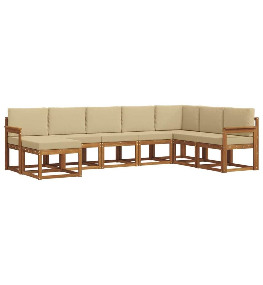 vidaXL Ensemble de canapés d'extérieur 8 pcs Naturel et Beige