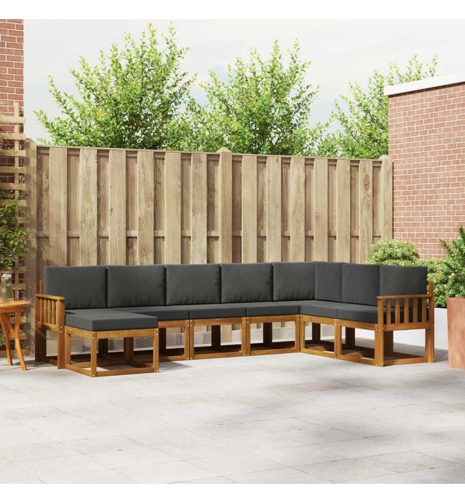 vidaXL Ensemble de canapés d'extérieur 8 pcs Naturel et Anthracite