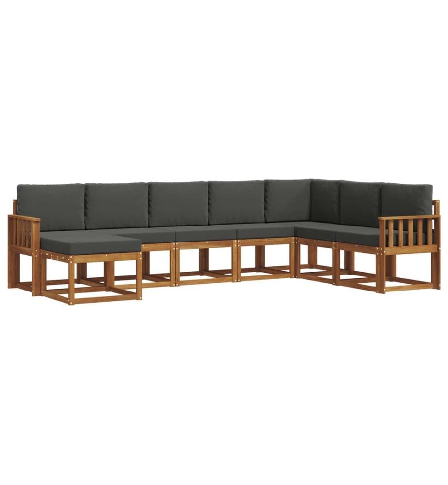 vidaXL Ensemble de canapés d'extérieur 8 pcs Naturel et Anthracite