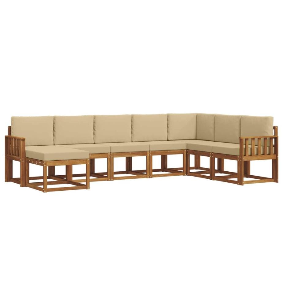 vidaXL Ensemble de canapés d'extérieur 8 pcs Naturel et Beige
