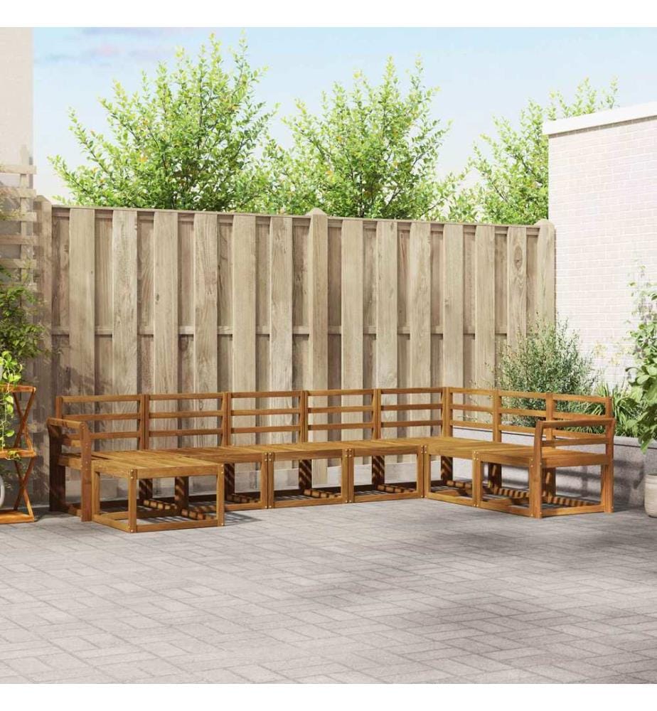 vidaXL Ensemble de canapés d'extérieur 8 pcs Naturel