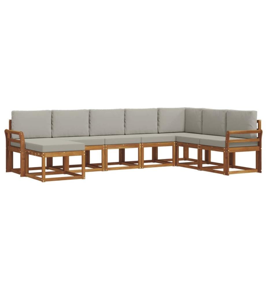 vidaXL Ensemble de canapés d'extérieur 8 pcs Gris Naturel et Clair
