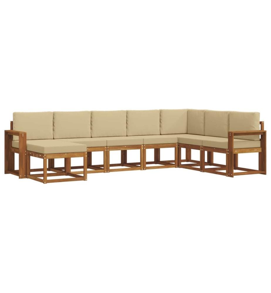 vidaXL Ensemble de canapés d'extérieur 8 pcs Naturel et Beige