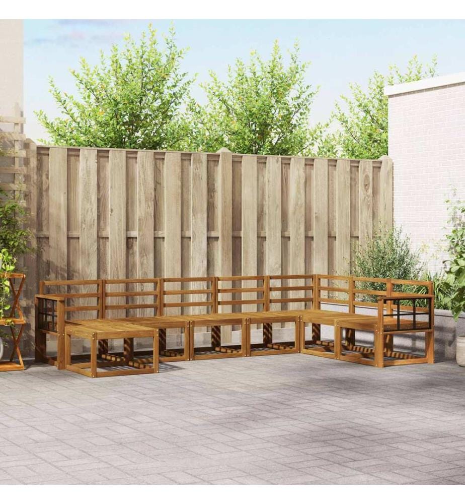 vidaXL Ensemble de canapés d'extérieur 8 pcs Naturel