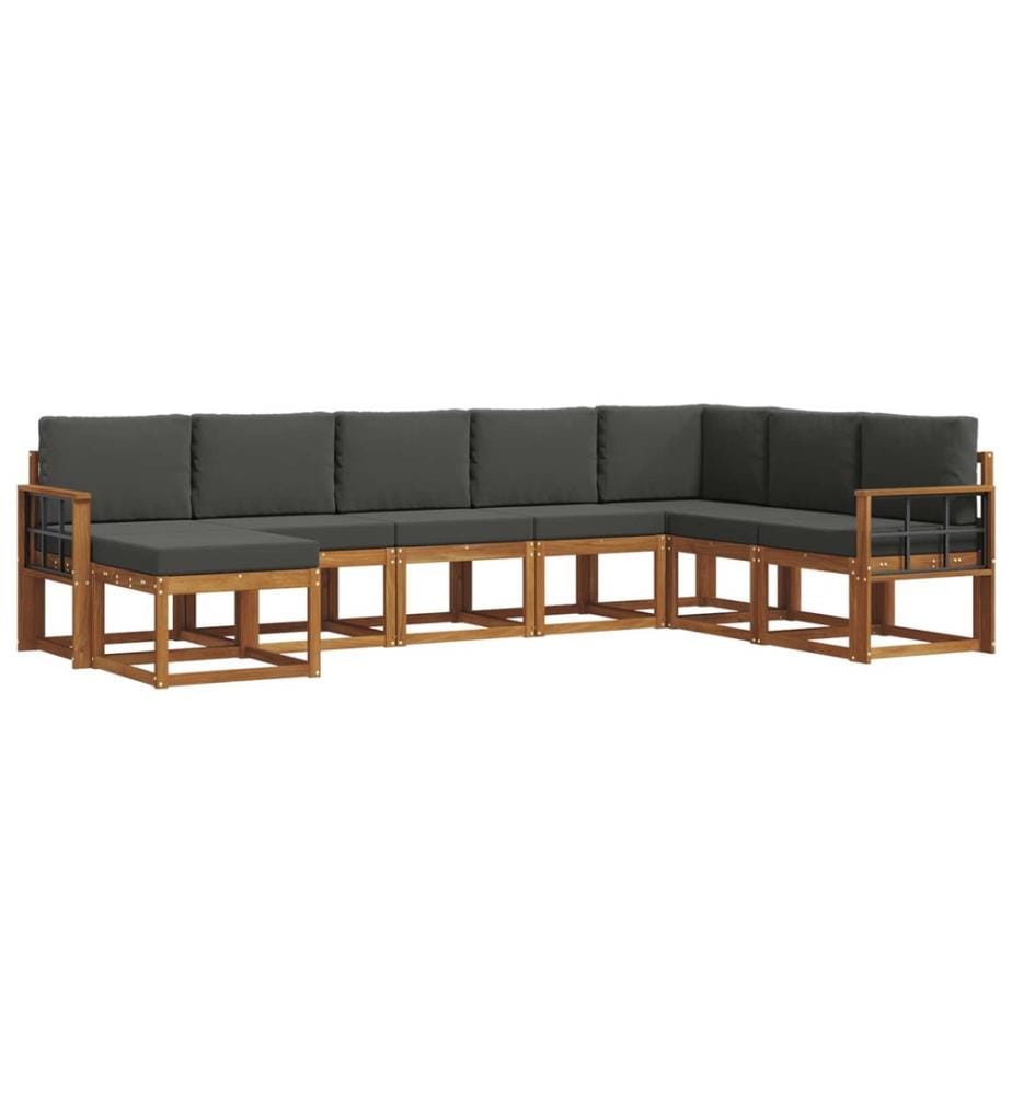vidaXL Ensemble de canapés d'extérieur 8 pcs Naturel et Anthracite