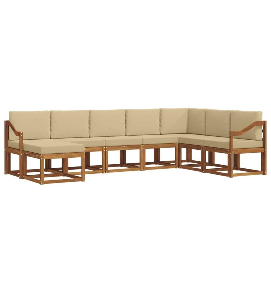 vidaXL Ensemble de canapés d'extérieur 8 pcs Naturel et Beige