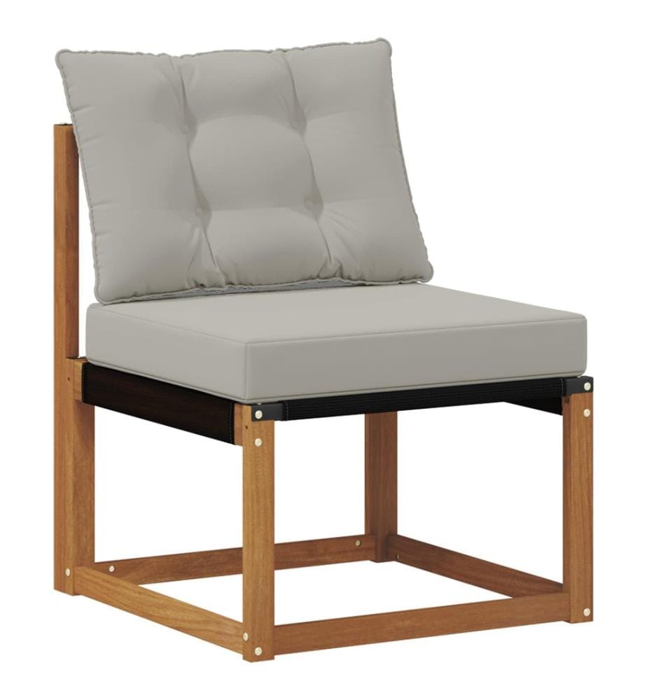 vidaXL Outdoor-Sofagarnitur mit Kissen 3 pcs Natürlich und Hellgrau