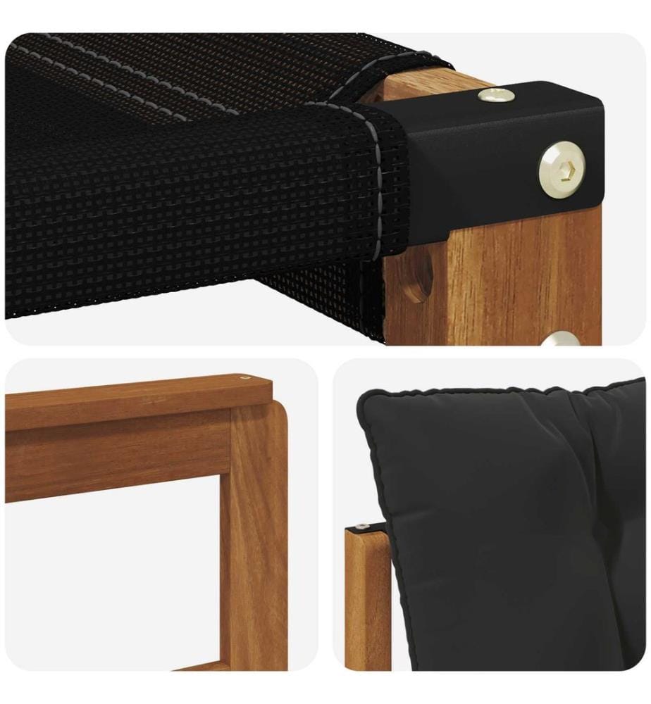 vidaXL Ensemble de canapés d'extérieur 3 pcs Naturel et Noir