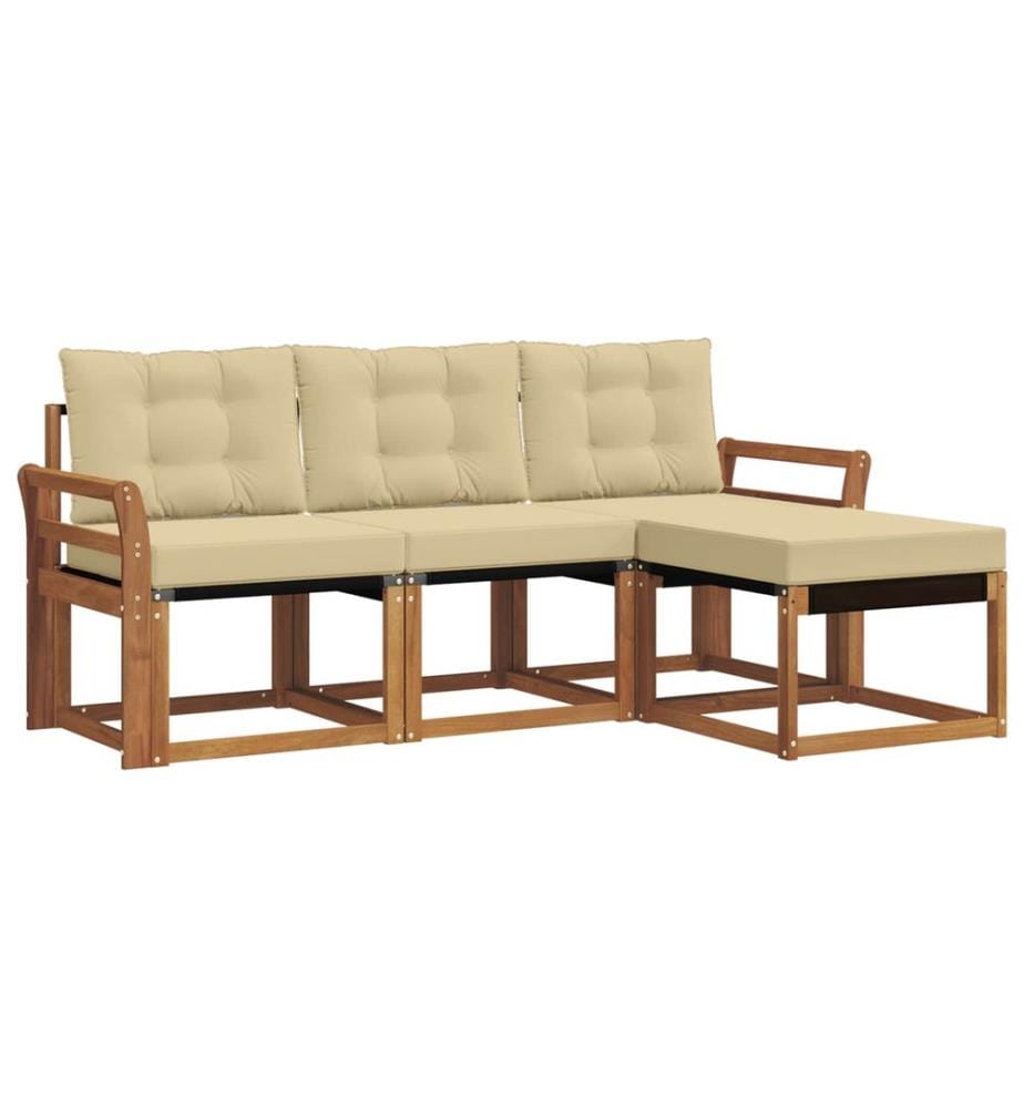 vidaXL Outdoor-Sofagarnitur mit Kissen 4 pcs Natur und Beige