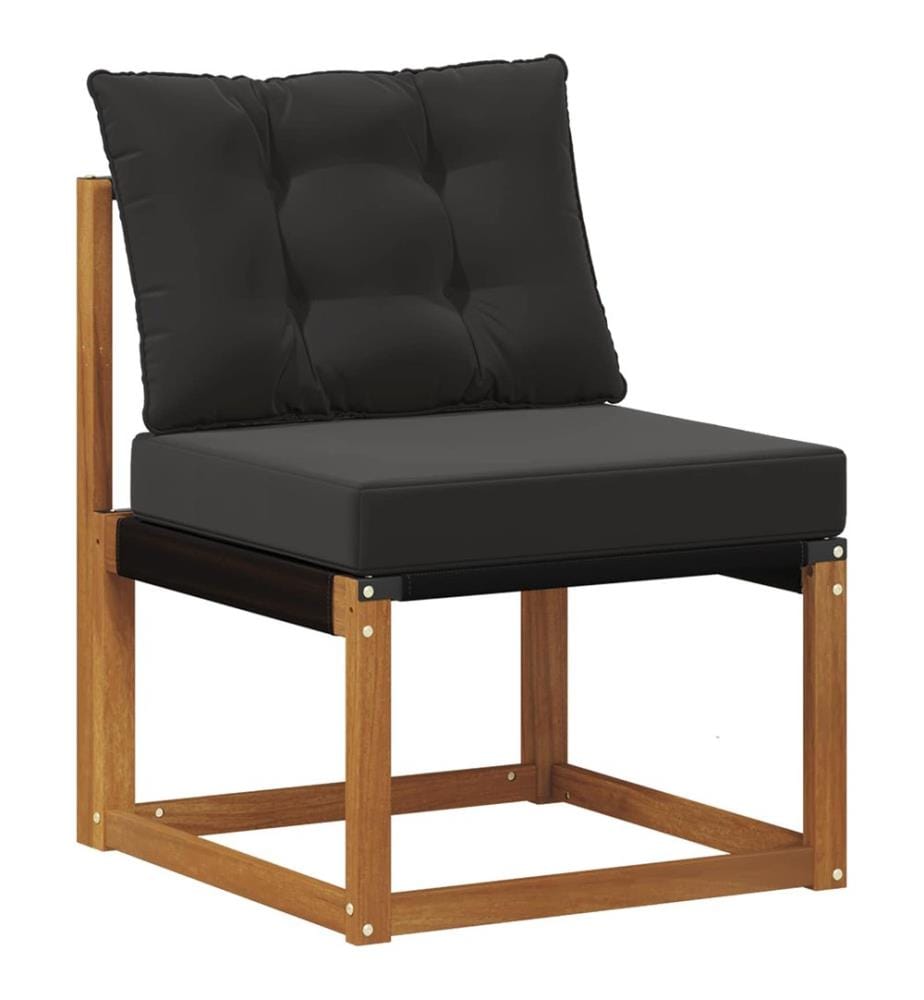 vidaXL Ensemble de canapés d'extérieur 7 pcs Naturel et Noir