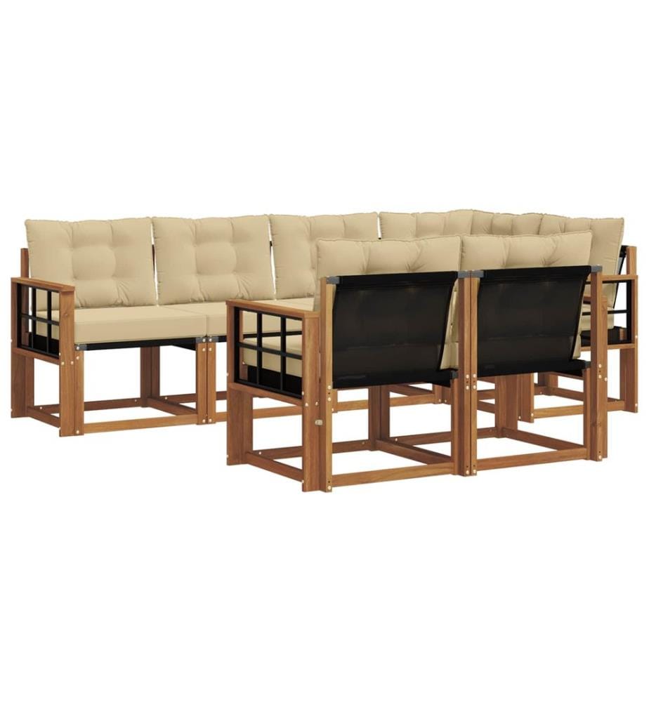 vidaXL Ensemble de canapés d'extérieur 7 pcs Naturel et Beige