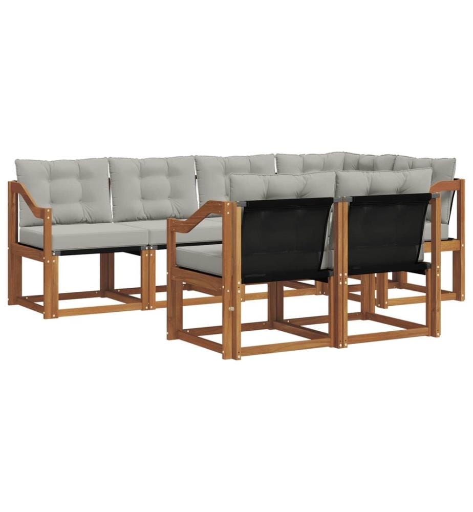 vidaXL Ensemble de canapés d'extérieur 7 pcs Gris Naturel et Clair