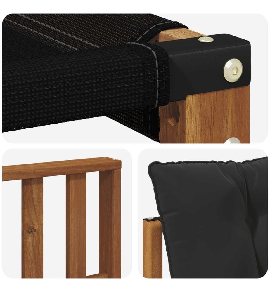 vidaXL Ensemble de canapés d'extérieur 3 pcs Naturel et Noir