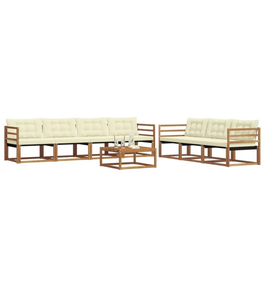vidaXL Ensemble de canapés d'extérieur 8 pcs Naturel et Crème