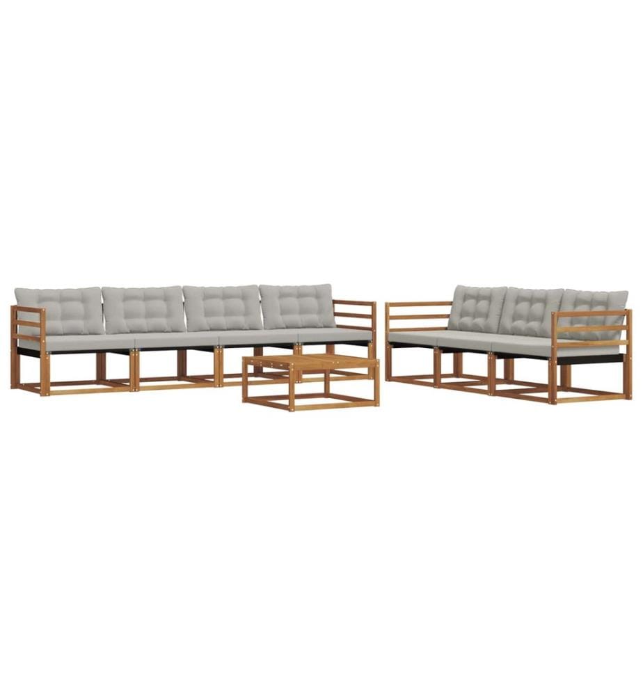 vidaXL Ensemble de canapés d'extérieur 8 pcs Gris Naturel et Clair