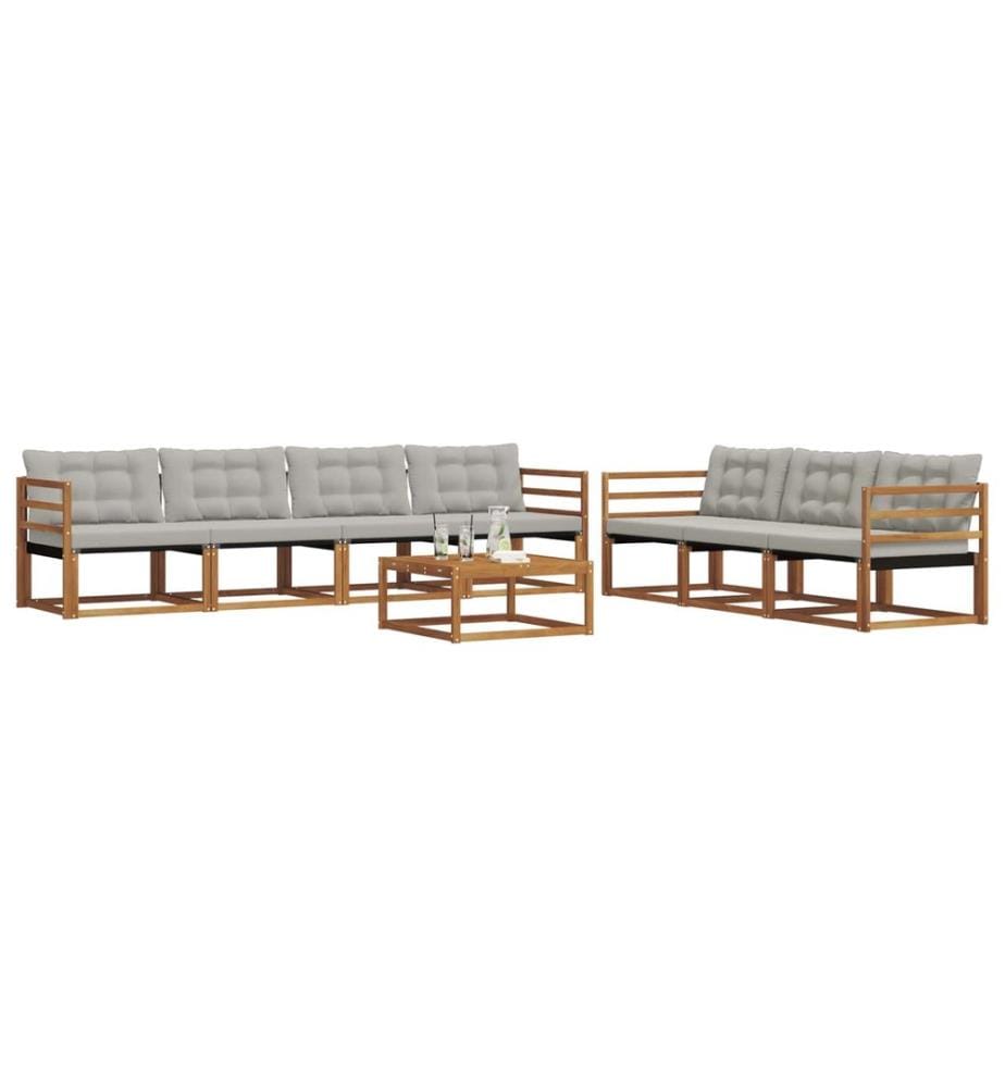 vidaXL Ensemble de canapés d'extérieur 8 pcs Gris Naturel et Clair