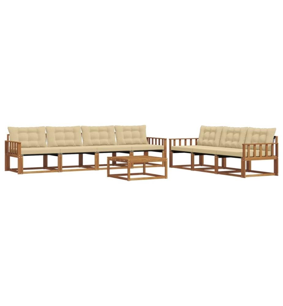 vidaXL Ensemble de canapés d'extérieur 8 pcs Naturel et Beige