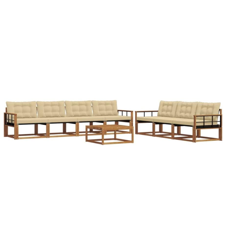 vidaXL Ensemble de canapés d'extérieur 8 pcs Naturel et Beige