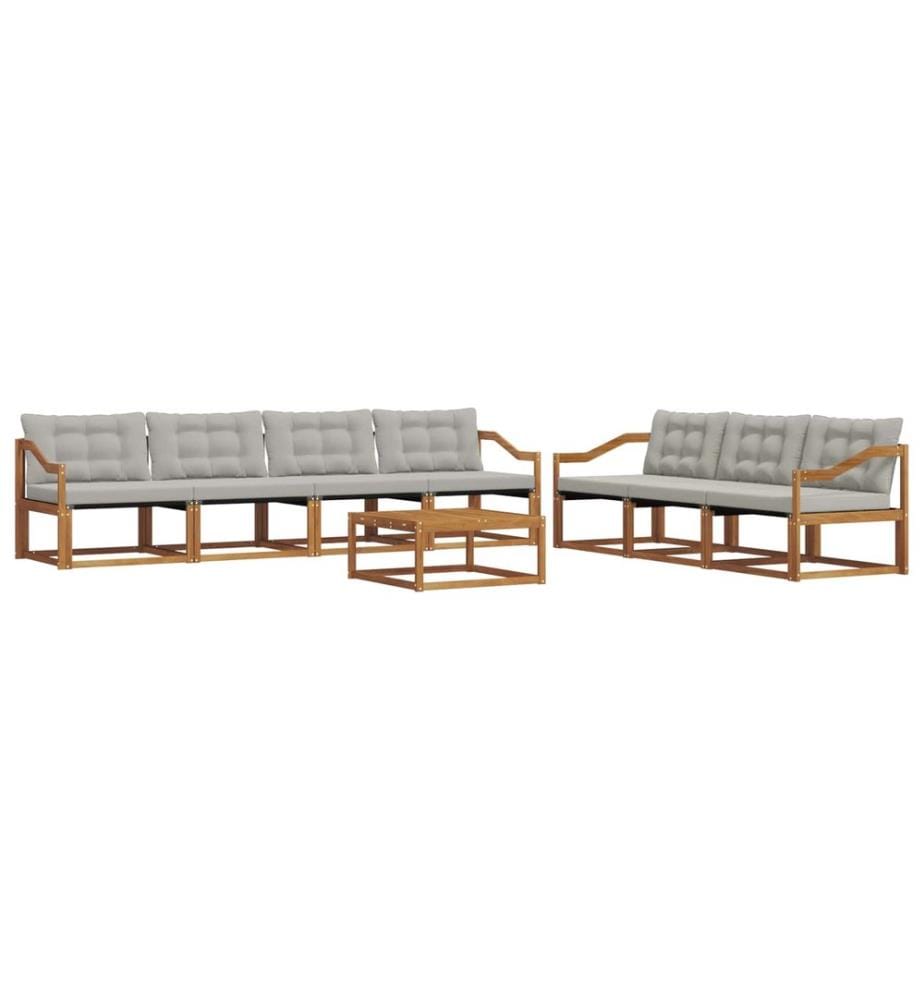 vidaXL Ensemble de canapés d'extérieur 8 pcs Gris Naturel et Clair
