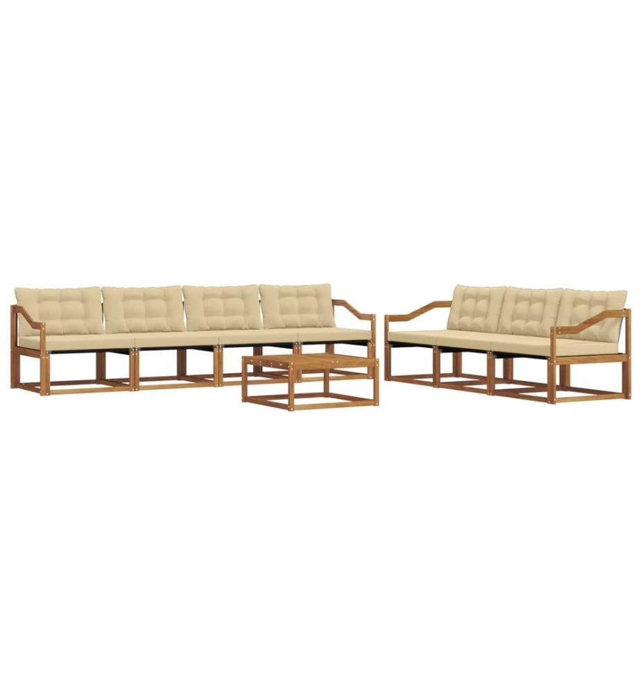 vidaXL Ensemble de canapés d'extérieur 8 pcs Naturel et Beige