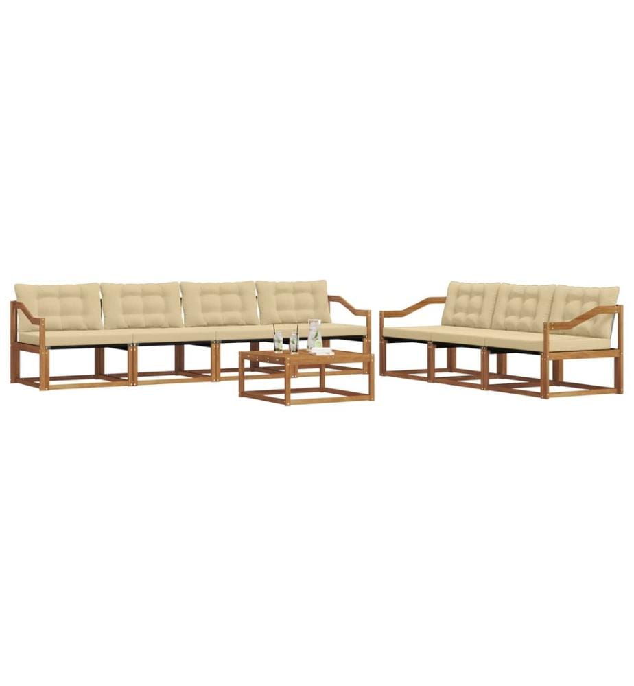 vidaXL Ensemble de canapés d'extérieur 8 pcs Naturel et Beige