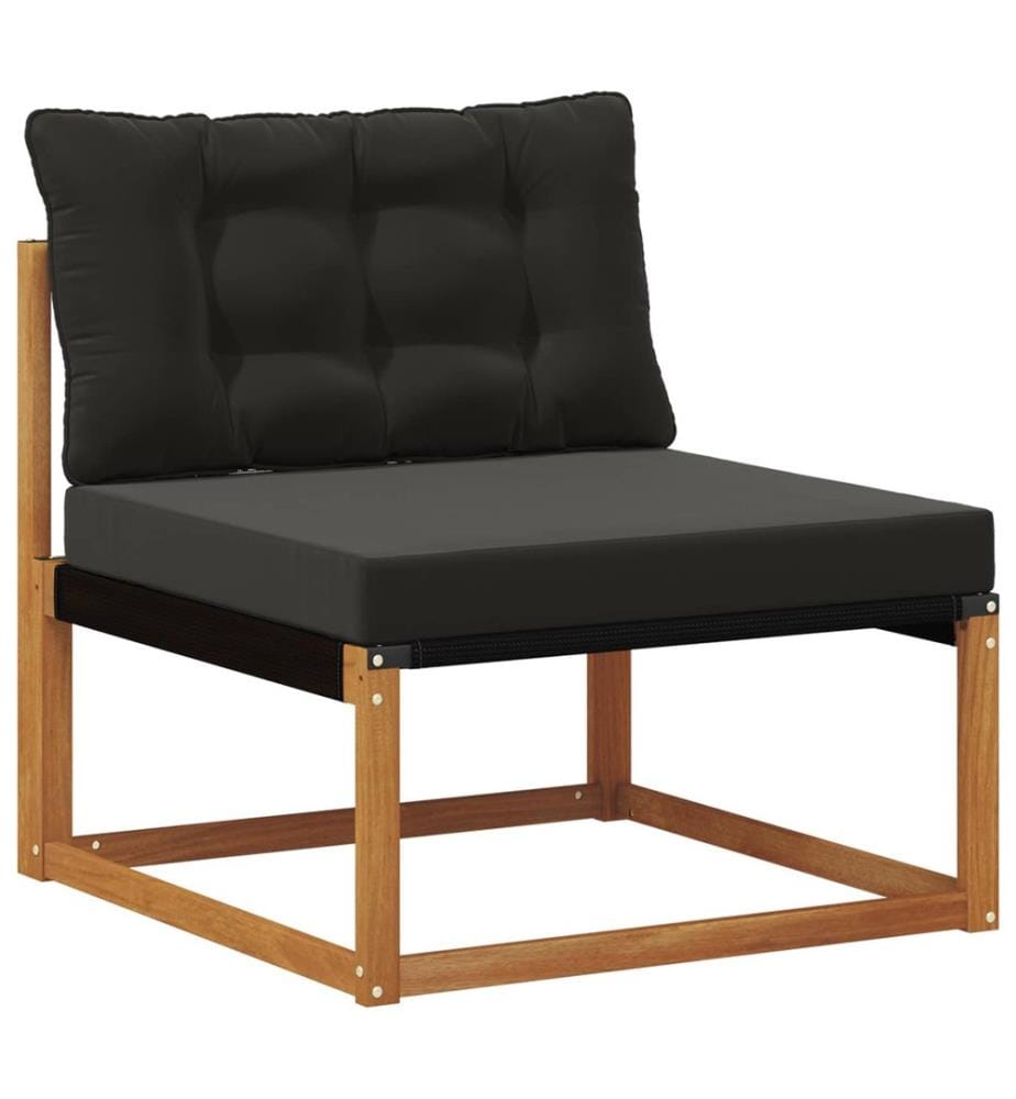 vidaXL Ensemble de canapés d'extérieur 4 pcs Naturel et Noir