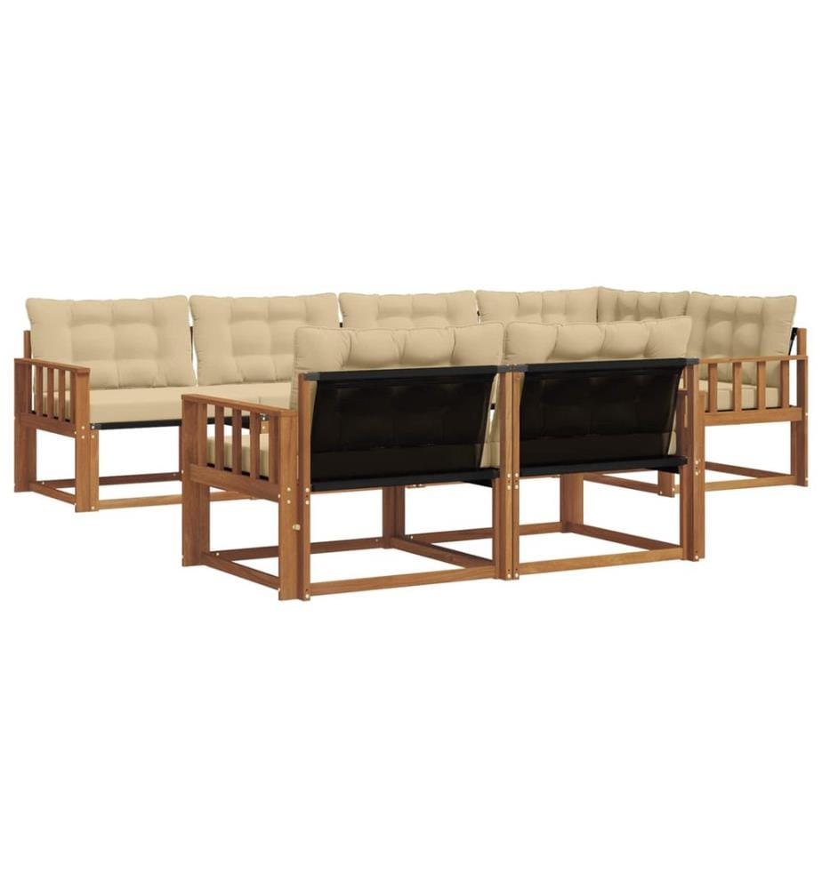 vidaXL Ensemble de canapés d'extérieur 7 pcs Naturel et Beige