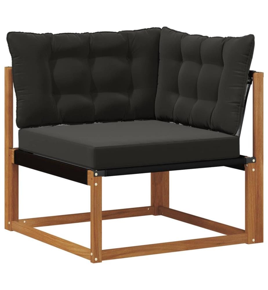 vidaXL Ensemble de canapés d'extérieur 7 pcs Naturel et Noir