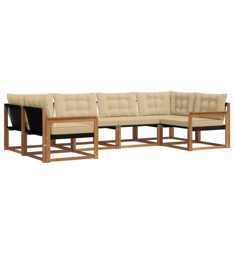 vidaXL Ensemble de canapés d'extérieur 6 pcs Naturel et Beige