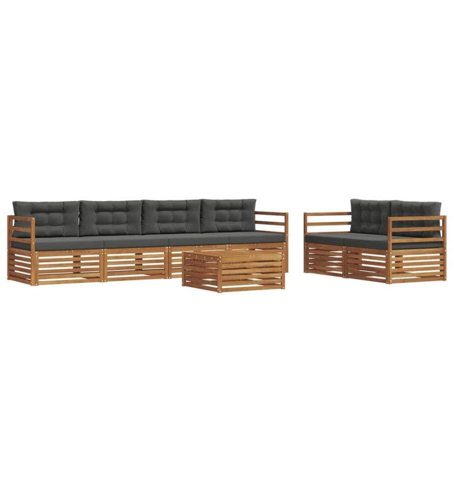 vidaXL Ensemble de canapés d'extérieur 7 pcs Naturel et Anthracite